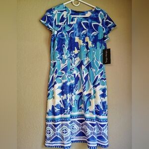 Blue Patterned Women's Dress